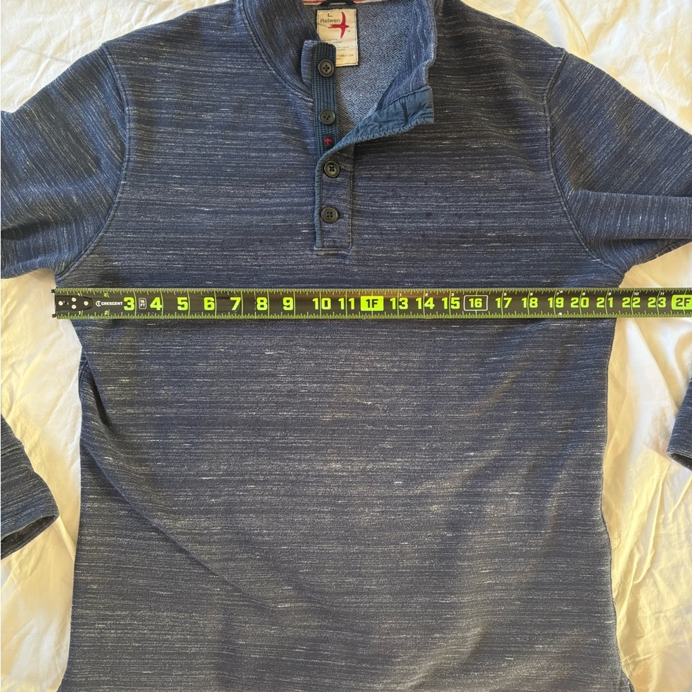 Relwen Loop Back Mock Neck Pullover - Navy Blue -… - image 5